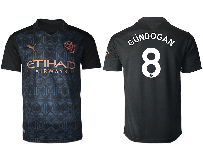 Men 2020-2021 club Manchester City away aaa version #8 black Soccer Jerseys->->Soccer Club Jersey